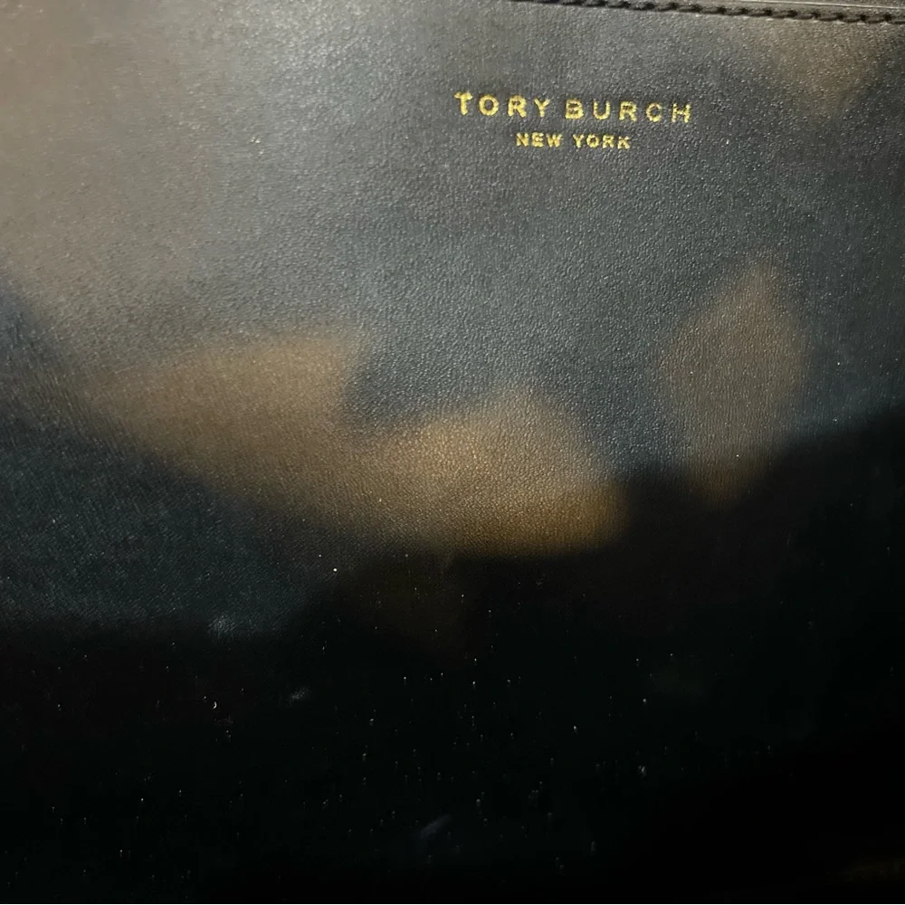 Tory Burch Black & White Geometric Logo Tote